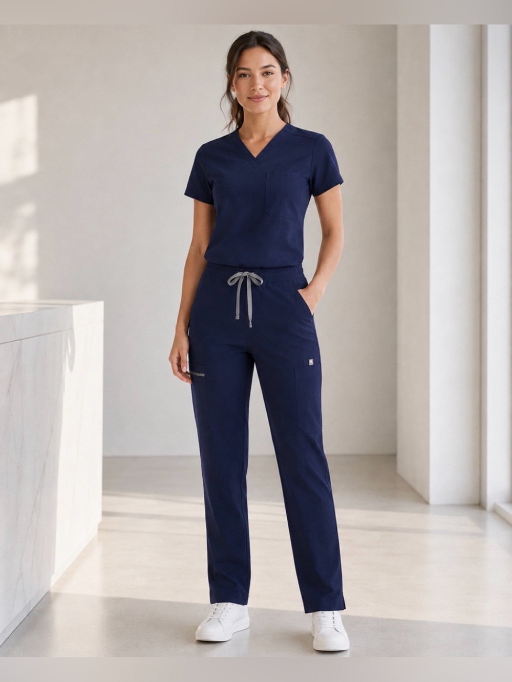 FIGS YOLA Technical Collection Navy Scrub Pants XS Straight Leg Cargo